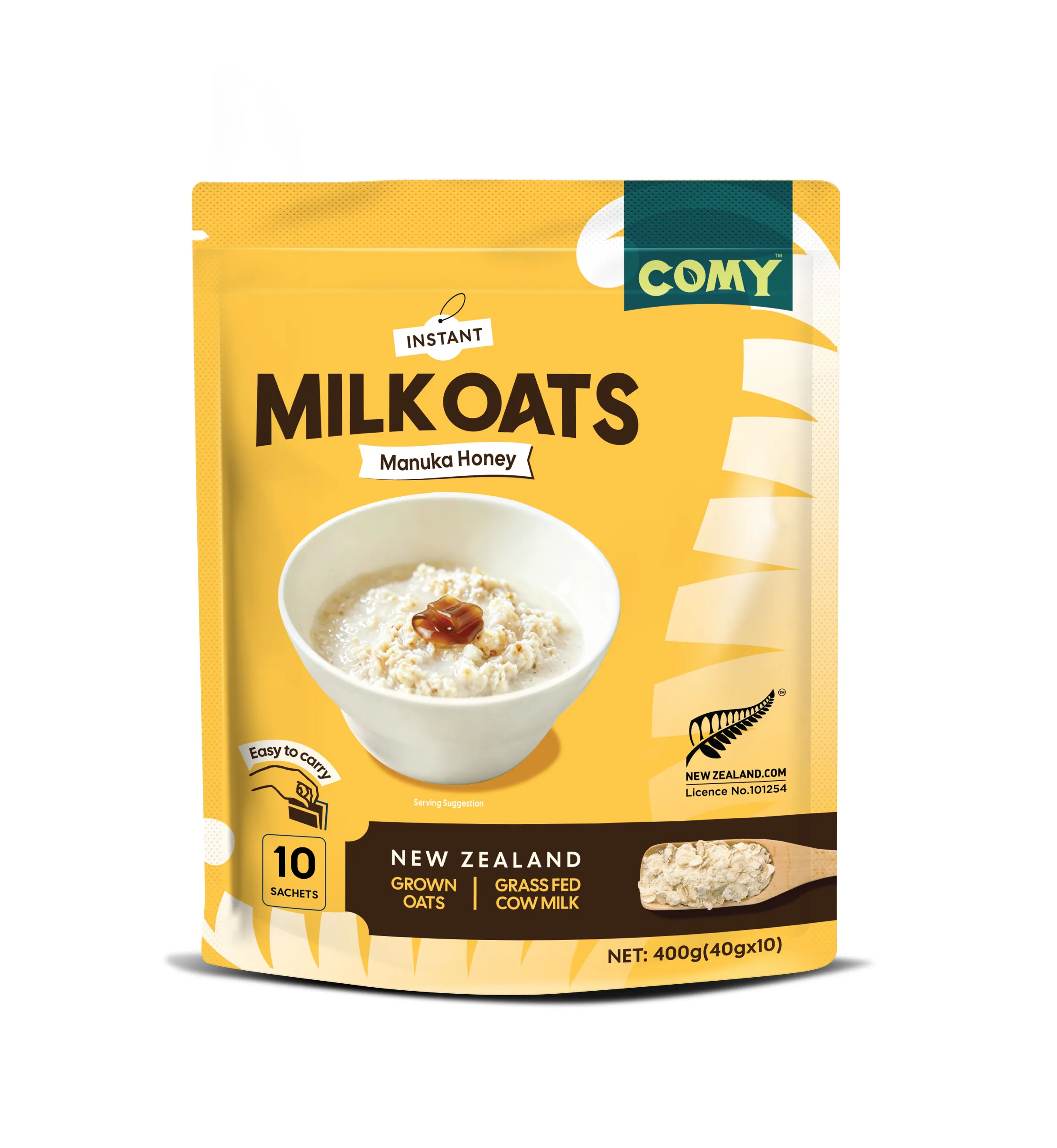 COMY Milk Oats Manuka Honey package front view